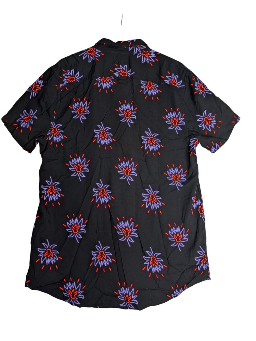 The Rail Mens Bright Print on Black Floral Button-Up Shirt XXL Short Sleeve Mode - Picture 3 of 12